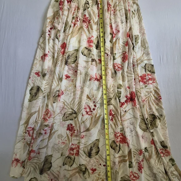 Fashion Nova Cream Floral Halter Dress with Pink & Green Accents - Picture 3 of 5